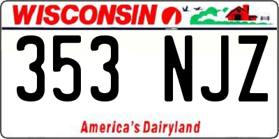 WI license plate 353NJZ