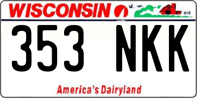 WI license plate 353NKK