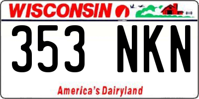 WI license plate 353NKN