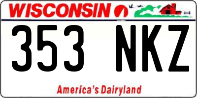 WI license plate 353NKZ