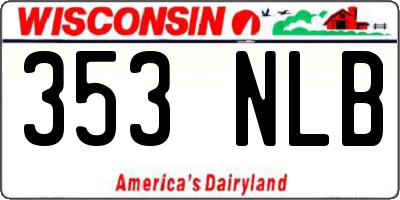WI license plate 353NLB