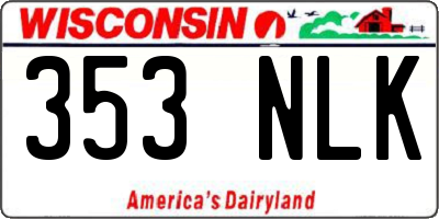 WI license plate 353NLK