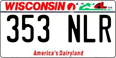 WI license plate 353NLR