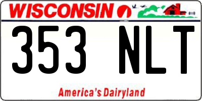 WI license plate 353NLT