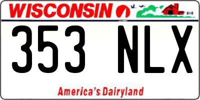 WI license plate 353NLX