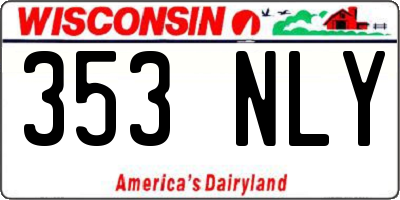 WI license plate 353NLY