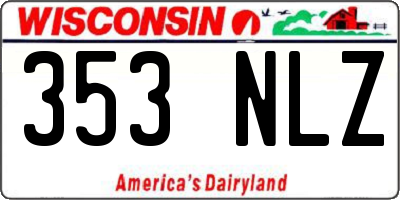 WI license plate 353NLZ