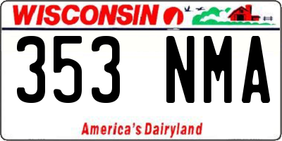 WI license plate 353NMA