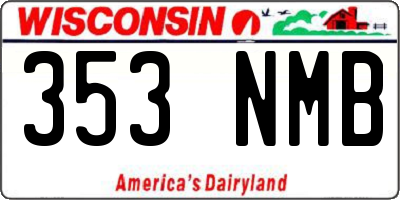 WI license plate 353NMB