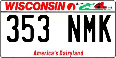WI license plate 353NMK