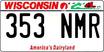 WI license plate 353NMR