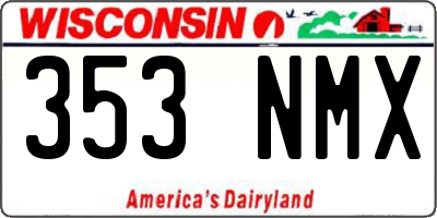 WI license plate 353NMX