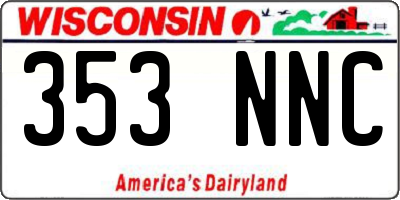 WI license plate 353NNC