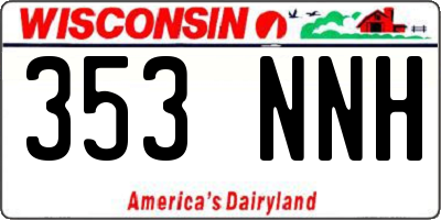 WI license plate 353NNH