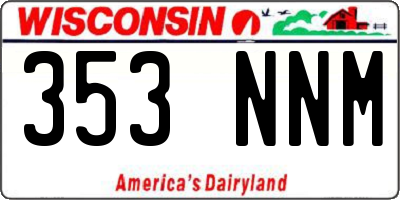 WI license plate 353NNM