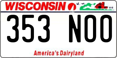 WI license plate 353NOO