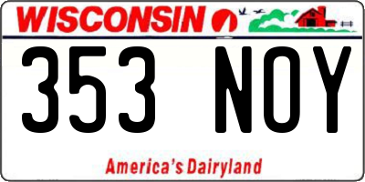 WI license plate 353NOY