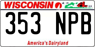 WI license plate 353NPB