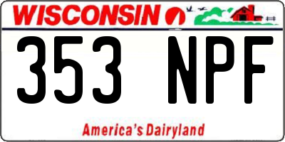 WI license plate 353NPF