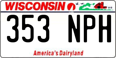WI license plate 353NPH