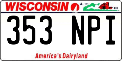 WI license plate 353NPI