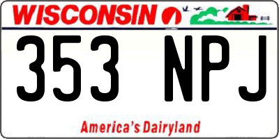 WI license plate 353NPJ