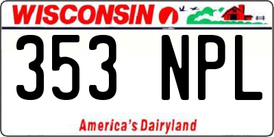 WI license plate 353NPL