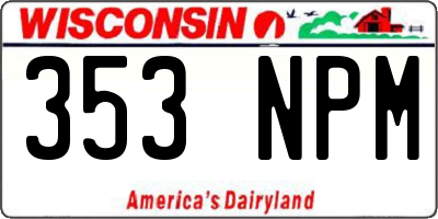 WI license plate 353NPM
