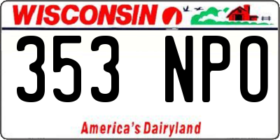WI license plate 353NPO