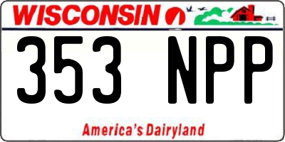 WI license plate 353NPP
