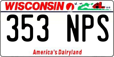WI license plate 353NPS