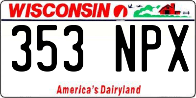 WI license plate 353NPX