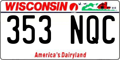 WI license plate 353NQC