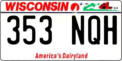 WI license plate 353NQH