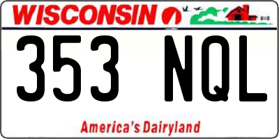 WI license plate 353NQL