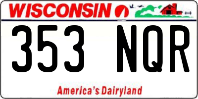 WI license plate 353NQR