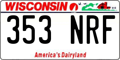 WI license plate 353NRF
