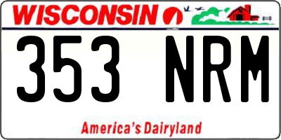 WI license plate 353NRM