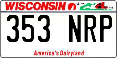 WI license plate 353NRP
