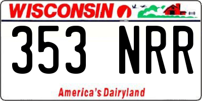 WI license plate 353NRR