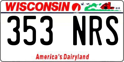 WI license plate 353NRS
