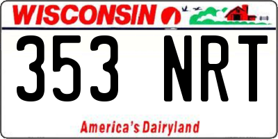 WI license plate 353NRT