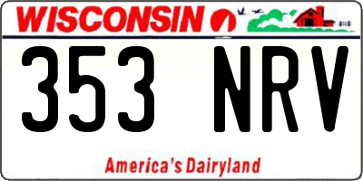 WI license plate 353NRV