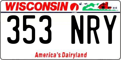 WI license plate 353NRY
