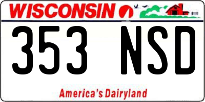 WI license plate 353NSD