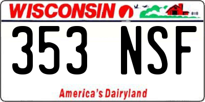 WI license plate 353NSF