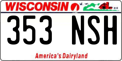 WI license plate 353NSH