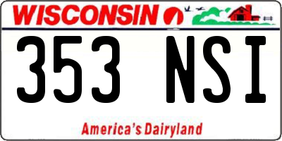 WI license plate 353NSI