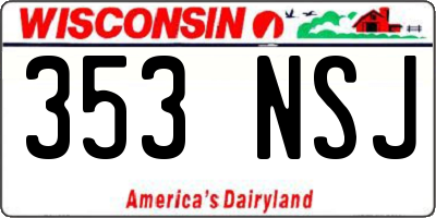 WI license plate 353NSJ