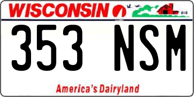 WI license plate 353NSM